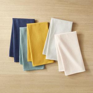 Waffle Weave Colorful Kitchen Towels Set of 5