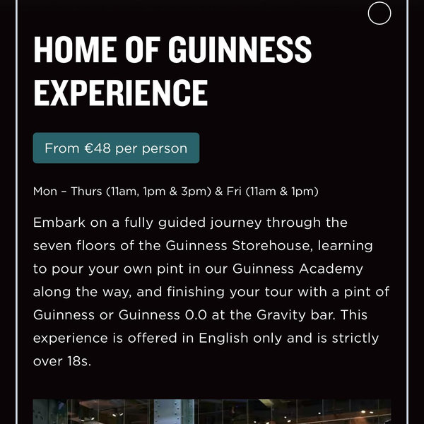 Guinness factory tour