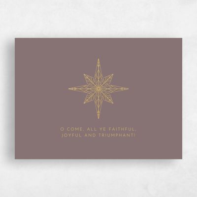 Taupe, Brown Holiday Card - Weston Foil