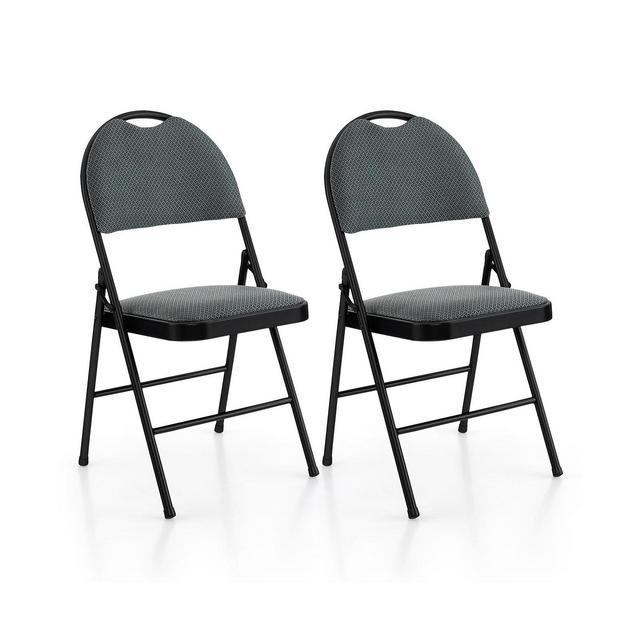 Costway 2 Pack Folding Chairs Portable Padded Office Kitchen Dining Chairs