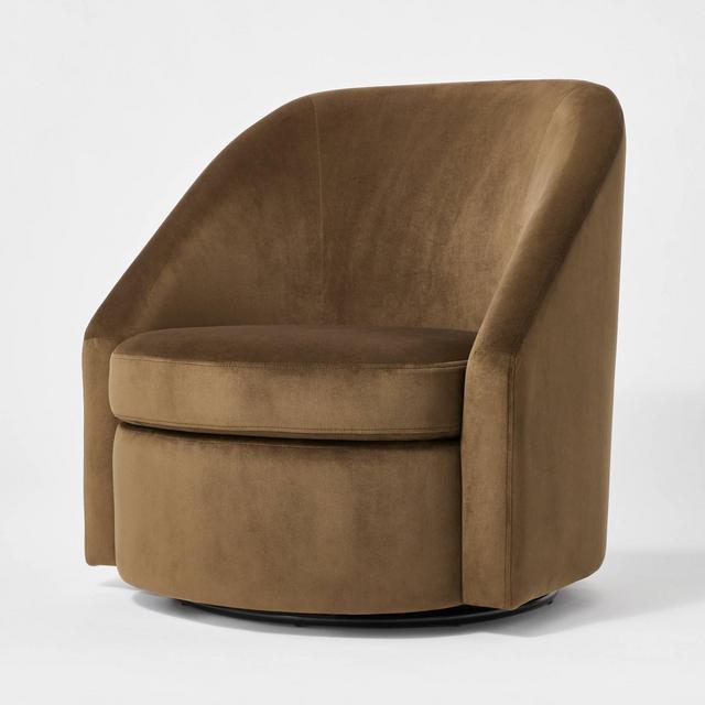 Slope Arm Swivel Chair Velvet Light Brown - Threshold™ designed with Studio McGee