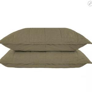 French Linen Box Stitch Quilted Shams | BOKSER HOME