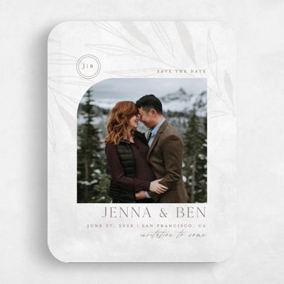 Grey Rounded Wedding Save the Date - Castille Photo