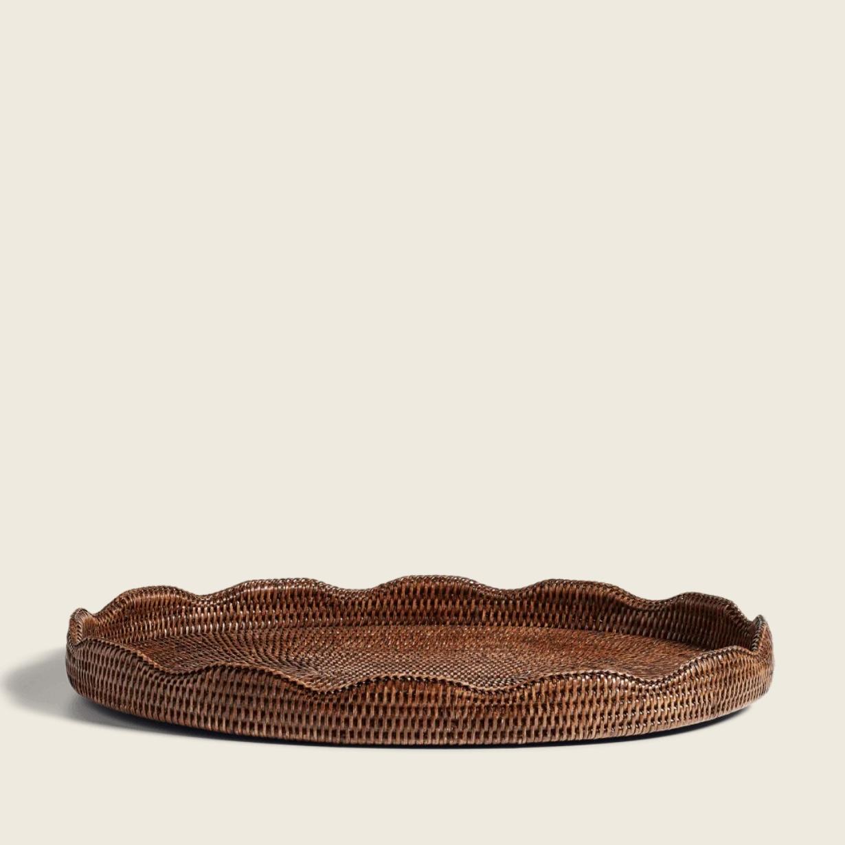 Talasa Rattan Tray - Brown | OKA