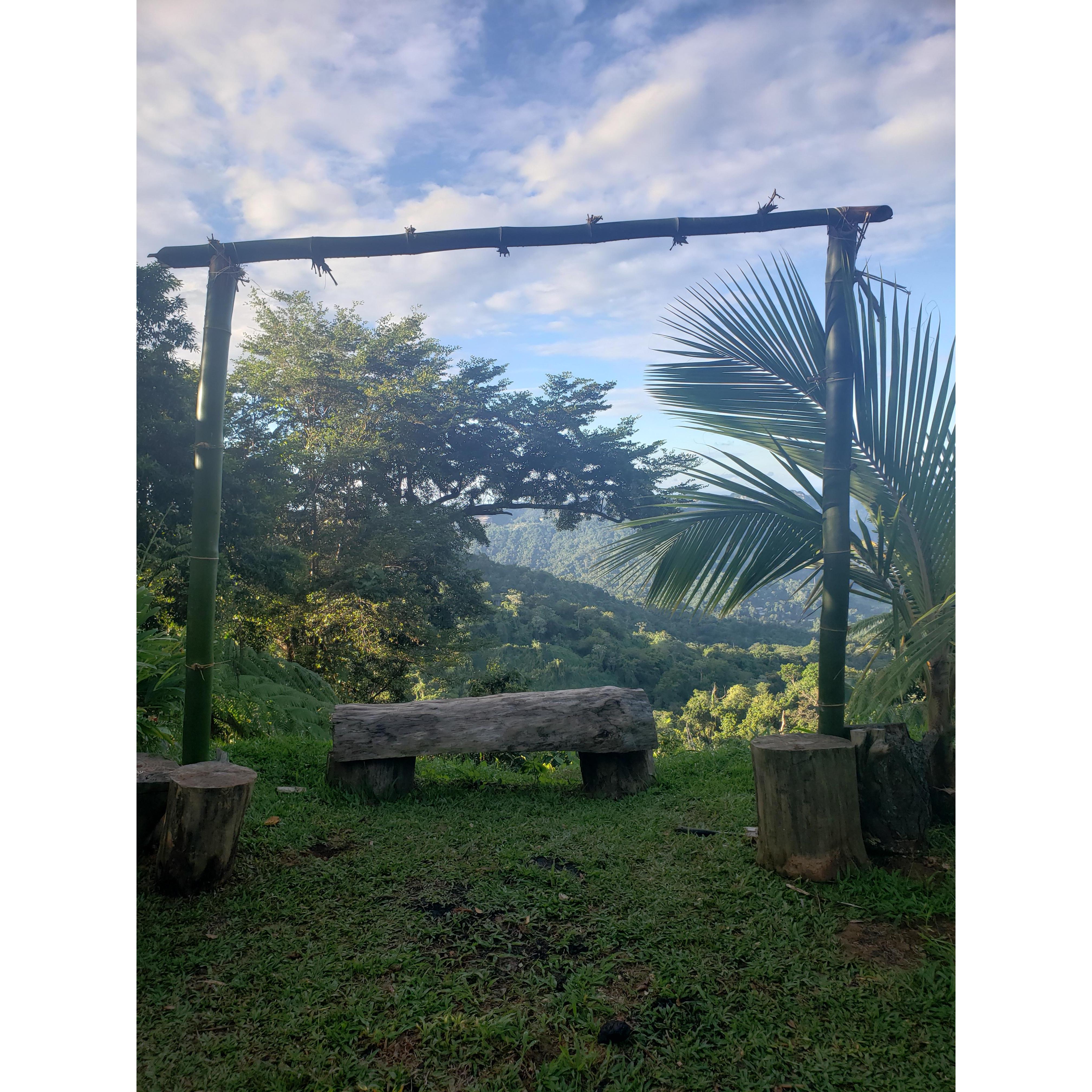Mac and Louis constructed our arbor from bamboo they aquired from the property we stayed at 🥰
