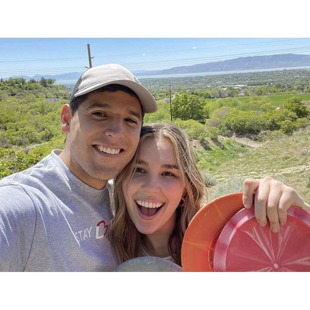 A date we won't soon repeat. Frisbee golf isn't our strong suit.