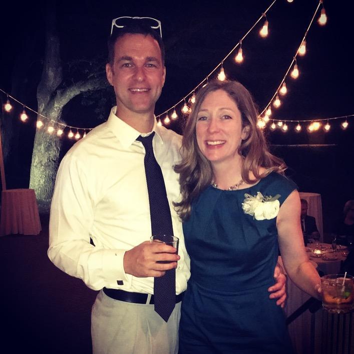 At Sally & John's wedding in Audubon Park, New Orleans.