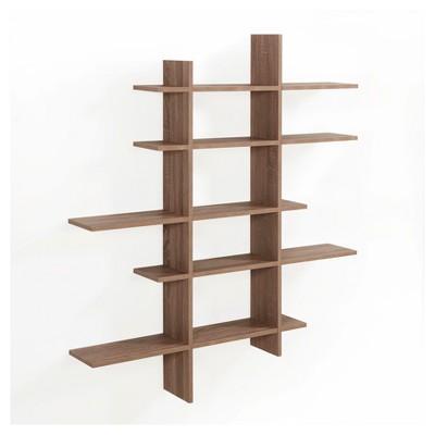 51" x 45" Five Level Asymmetric Shelf Brown - Danya B.