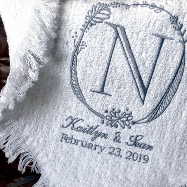 Personalized Wedding Embroidered Throws...