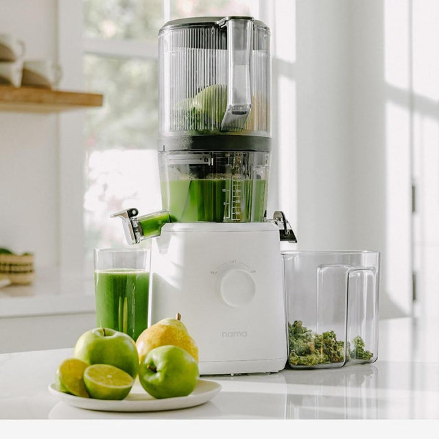 Nama J2 Cold Press Juicer – Self Feeding for Hands-Free Operation with Wide Mouth Hopper for Whole Recipe Loading, Zero Waste Masticating Juicer For More Juice, Less Pulp – Easy Cleanup & Assembly