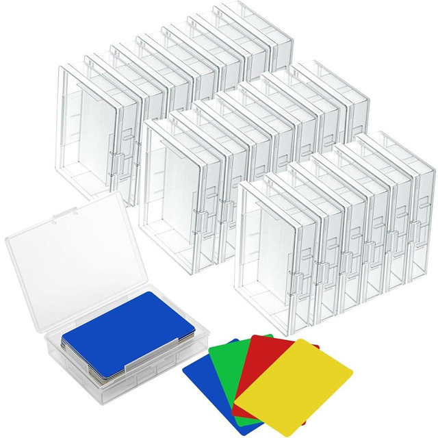 Blulu Card Deck Boxes Empty Plastic Storage Box Clear Playing Card Case Holder Game Organizers Box, Snaps Closed(36 Pcs)