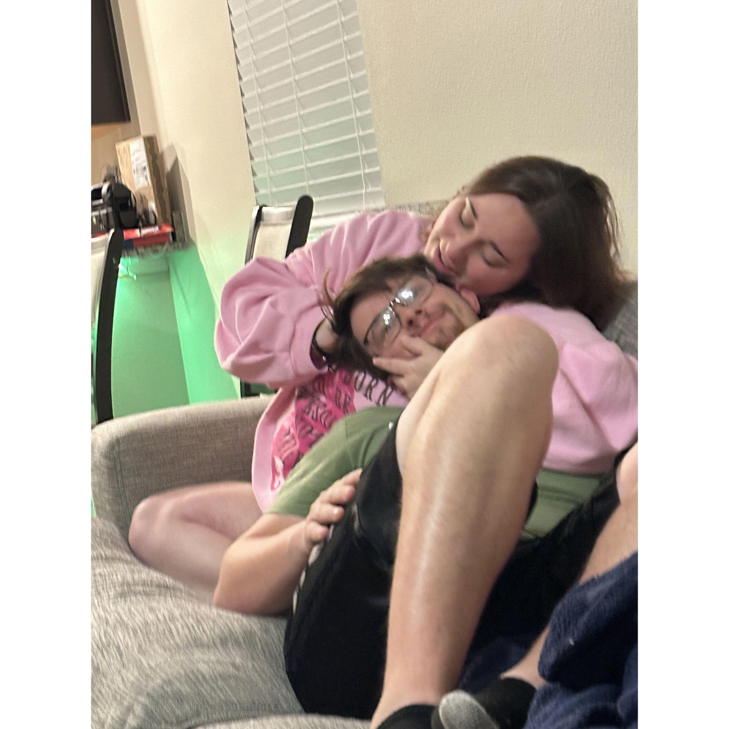 We got caught being weird at Mel's house :D. This picture always makes us laugh because it captures us so well.