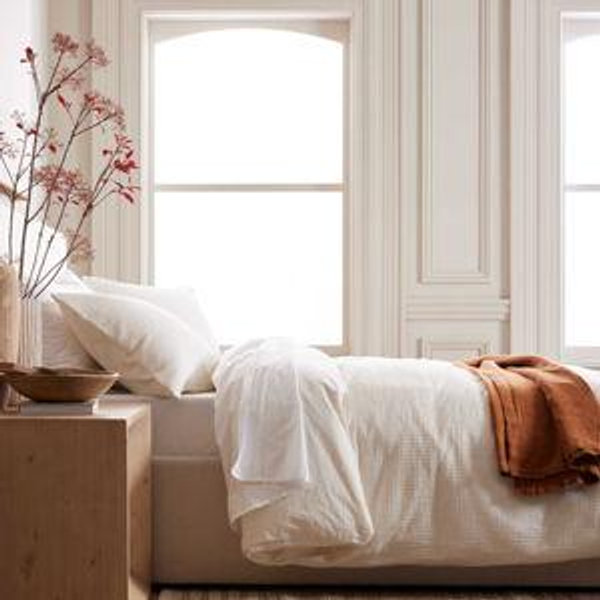 Organic Luxe Honeycomb Duvet Cover Set in Undyed