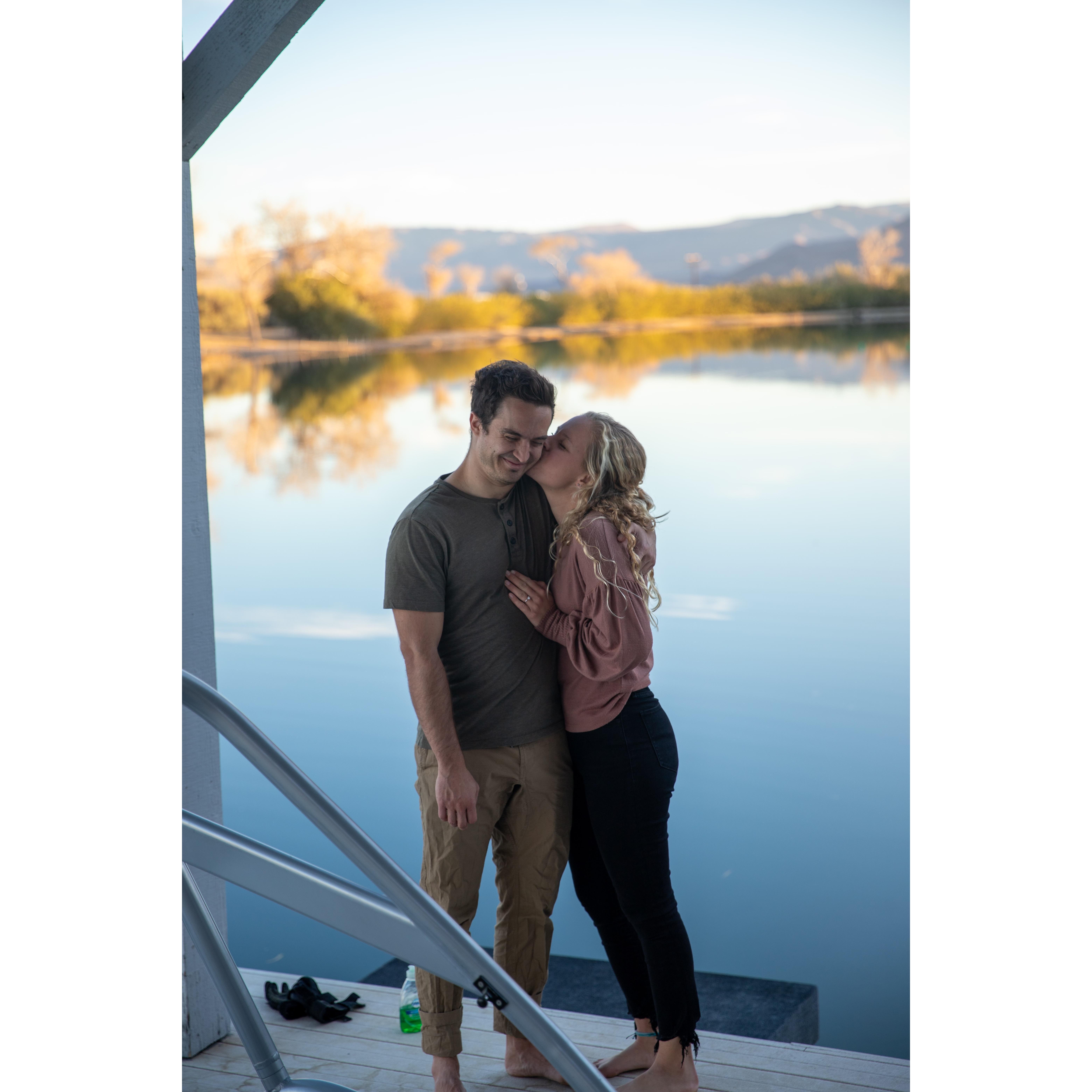 our first christmas day together out at the lake