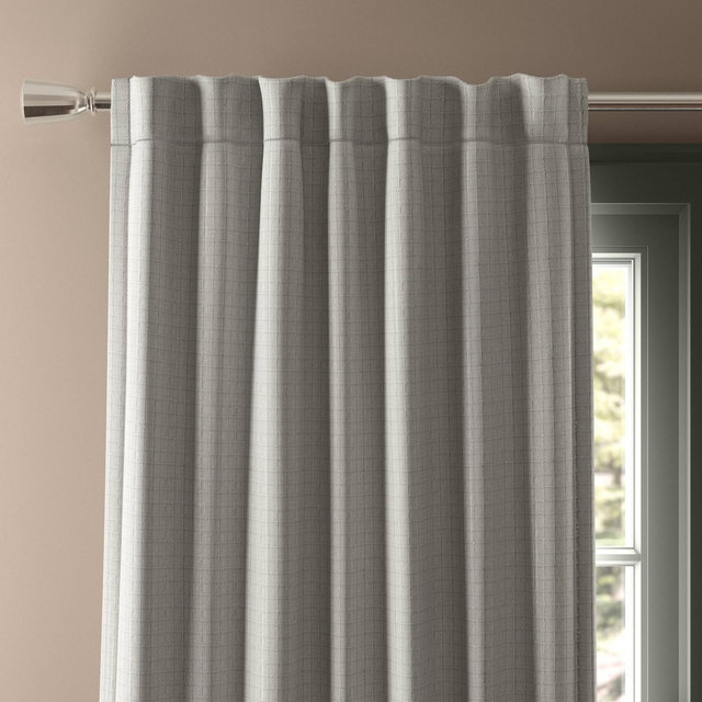 50"x84" Blackout Textured Plaid Curtain Panel Gray - Threshold™