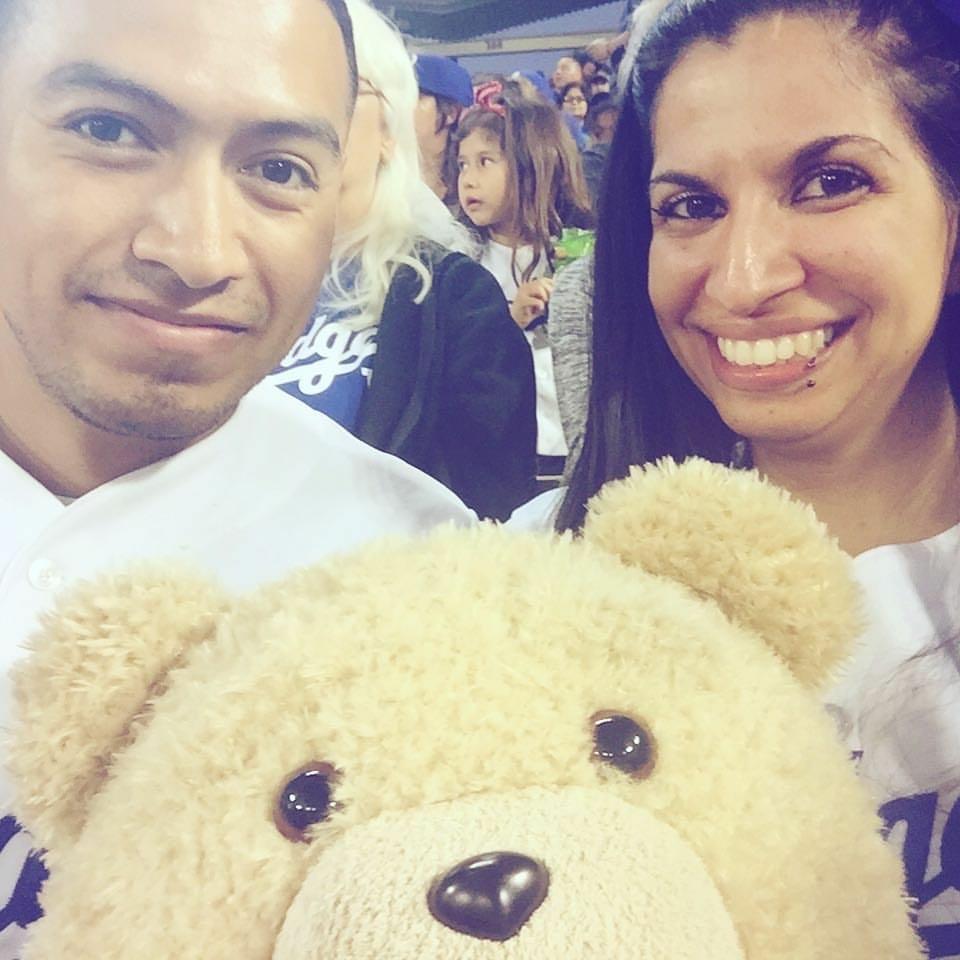 We took Ted to the Dodger game. He was searched/touched/everyone wanted to take pictures with him (2016)