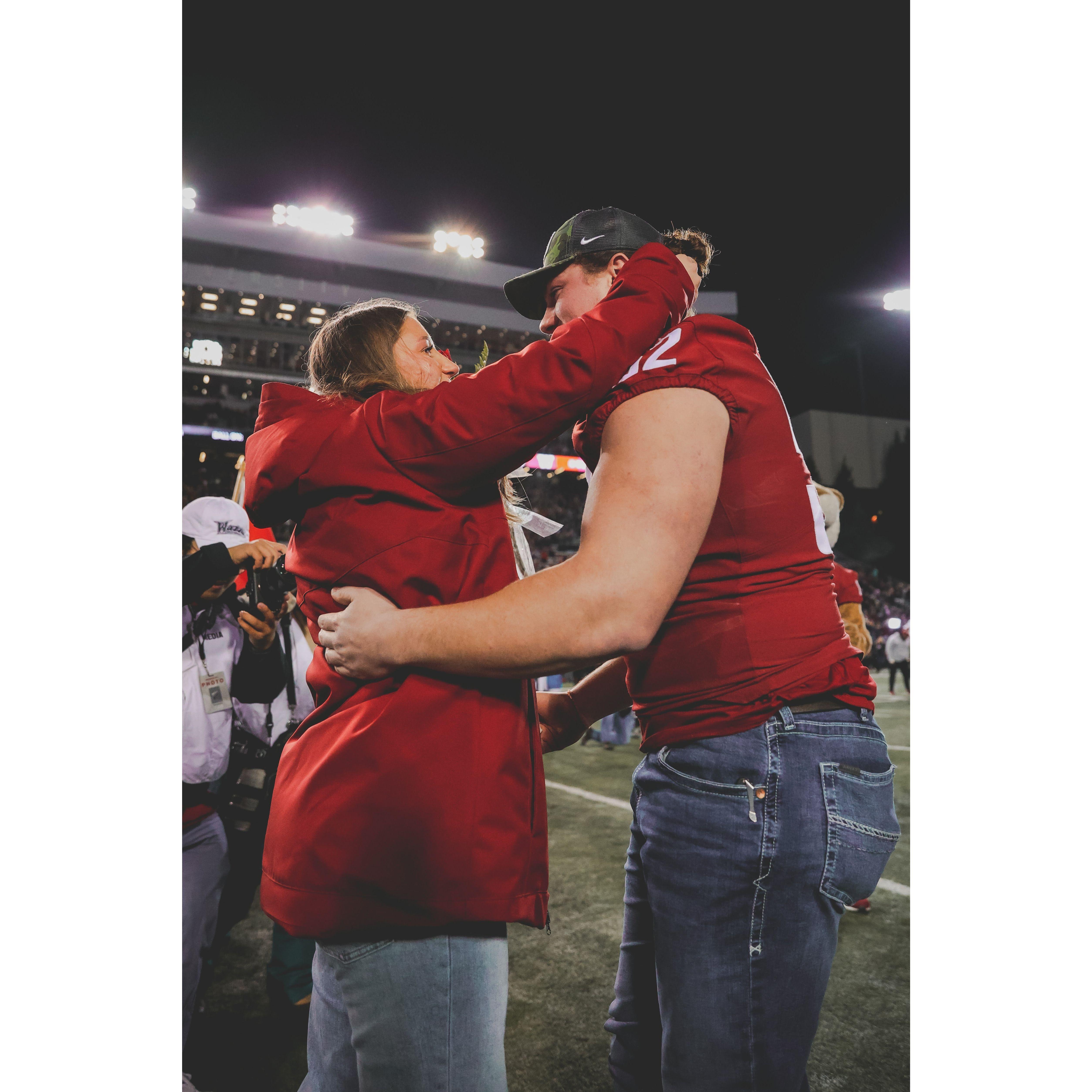 Engagement on the field at Martin Stadium November 26th, 2022
