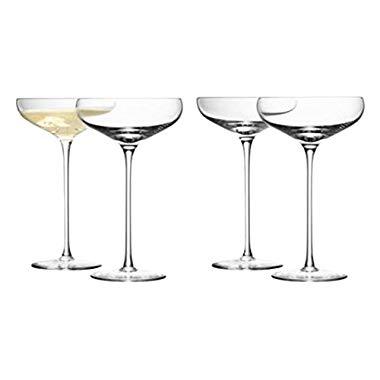 LSA International Wine Champagne Saucer (4 Pack), 10.1 fl. oz., Clear