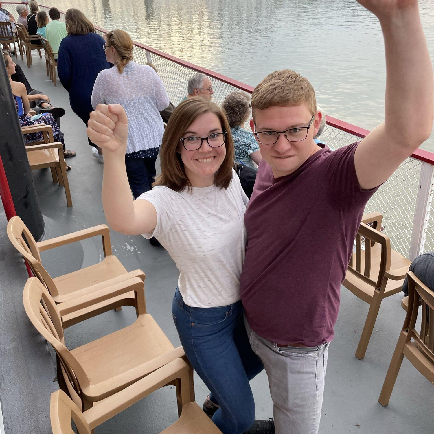 Celebrating Brian completing his first board exam (that he passed with flying colors) on a riverboat cruise with friends in Louisville, KY.