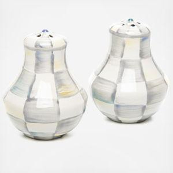Sterling Check Salt & Pepper Shakers