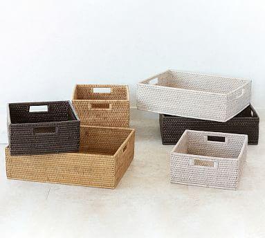 Tava Handwoven Rattan Rectangular Storage Basket