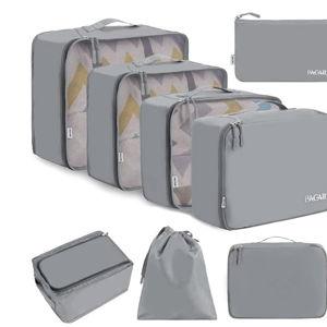 BAGAIL 8 Set Packing Cubes Luggage Packing Organizers for Travel Accessories-Pewter Color