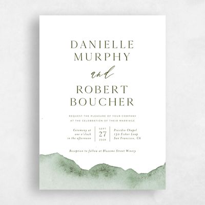 Sage, Green Wedding Invitation - Cello Classic