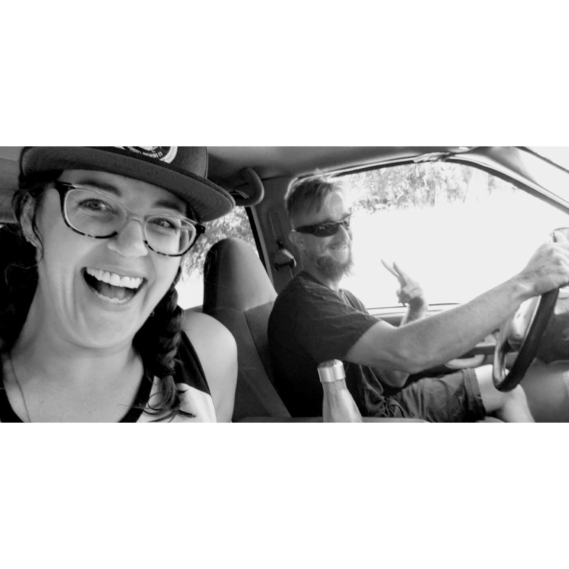 4 wheelin' out near the cabin, Labor Day weekend 2018 - when Elise officially "claimed" Cody!