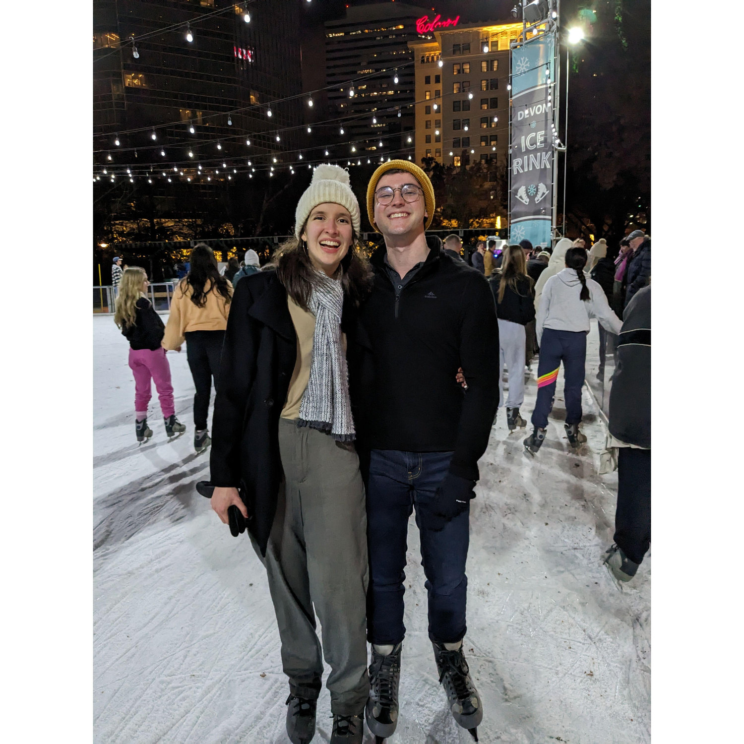 Ice skating at the rink in downtown okc
