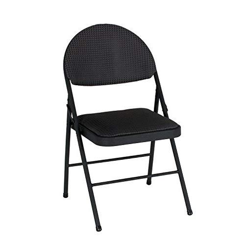 COSCO XL Comfort Folding Chair Black Fabric (4-pack)