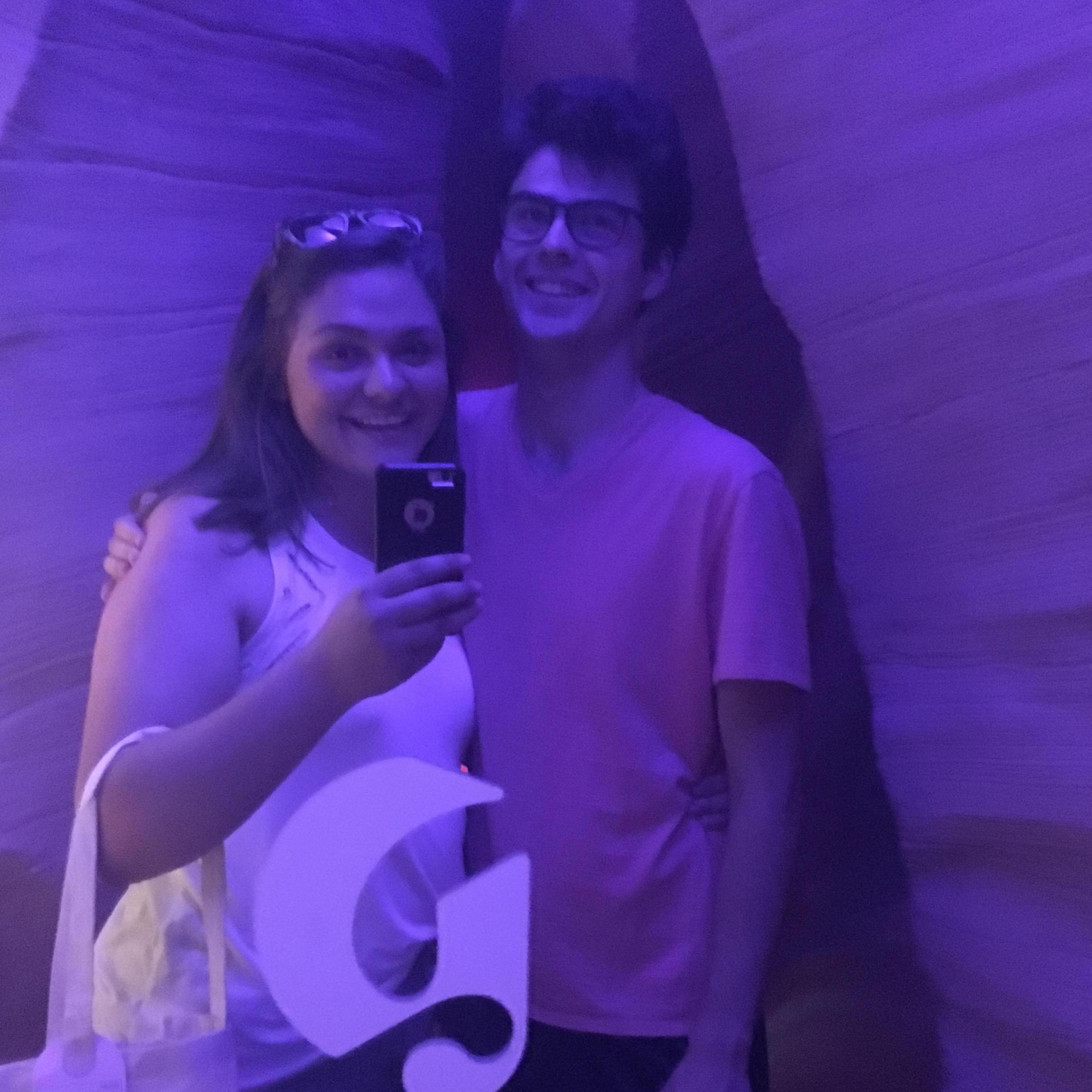 When we were looking at engagement rings in downtown LA, Lacey took me to a makeup store which has an artificial cave. I'm still not sure why.