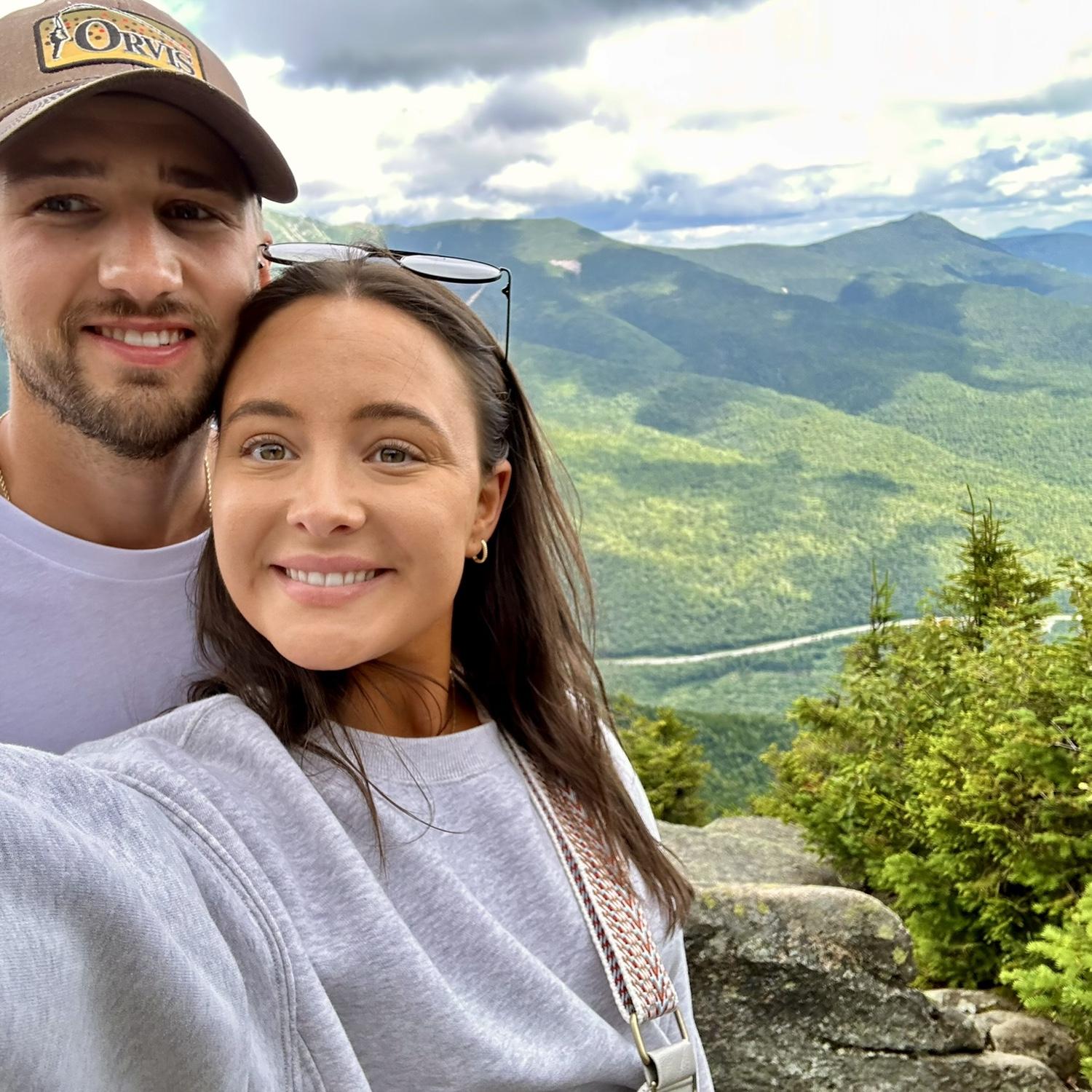 Emily and James at the top of Cannon Mountain, NH
