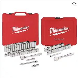 3/8 in. and 1/4 in. Drive SAE/Metric Ratchet/Socket Mechanics Tool Set (81-Piece) by Milwaukee