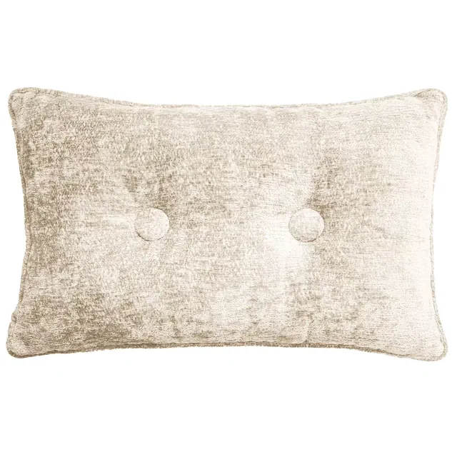 Edie@Home 14"x22" Oversize Delmonico Chenille Lumbar Throw Pillow Ivory: Woven Polyester, Indoor Use, Sewn Seam Closure