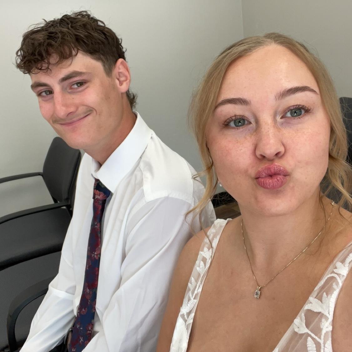 Waiting on the judge to marry us!