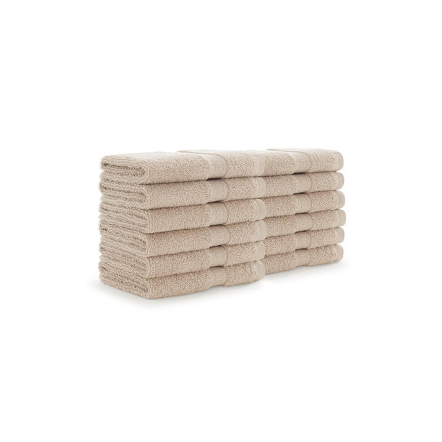 True Color Bathroom Washcloths (12 Pack), Solid Color Options, 12x12 in., 100% Soft Cotton