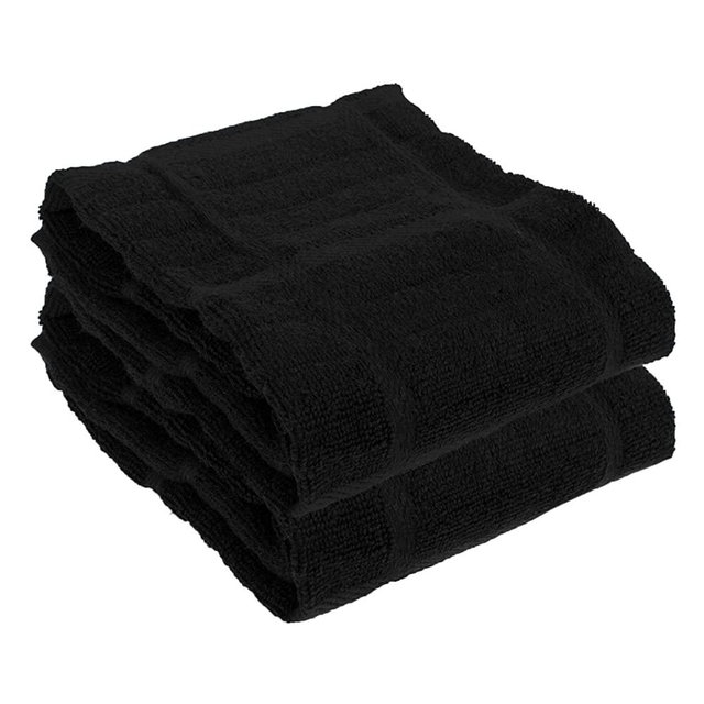 All-Clad Textiles Kitchen Towel, Solid-2 Pack, Black, 2 Count