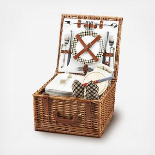 2-Person English Style Willow Picnic Hamper with Coffee Set