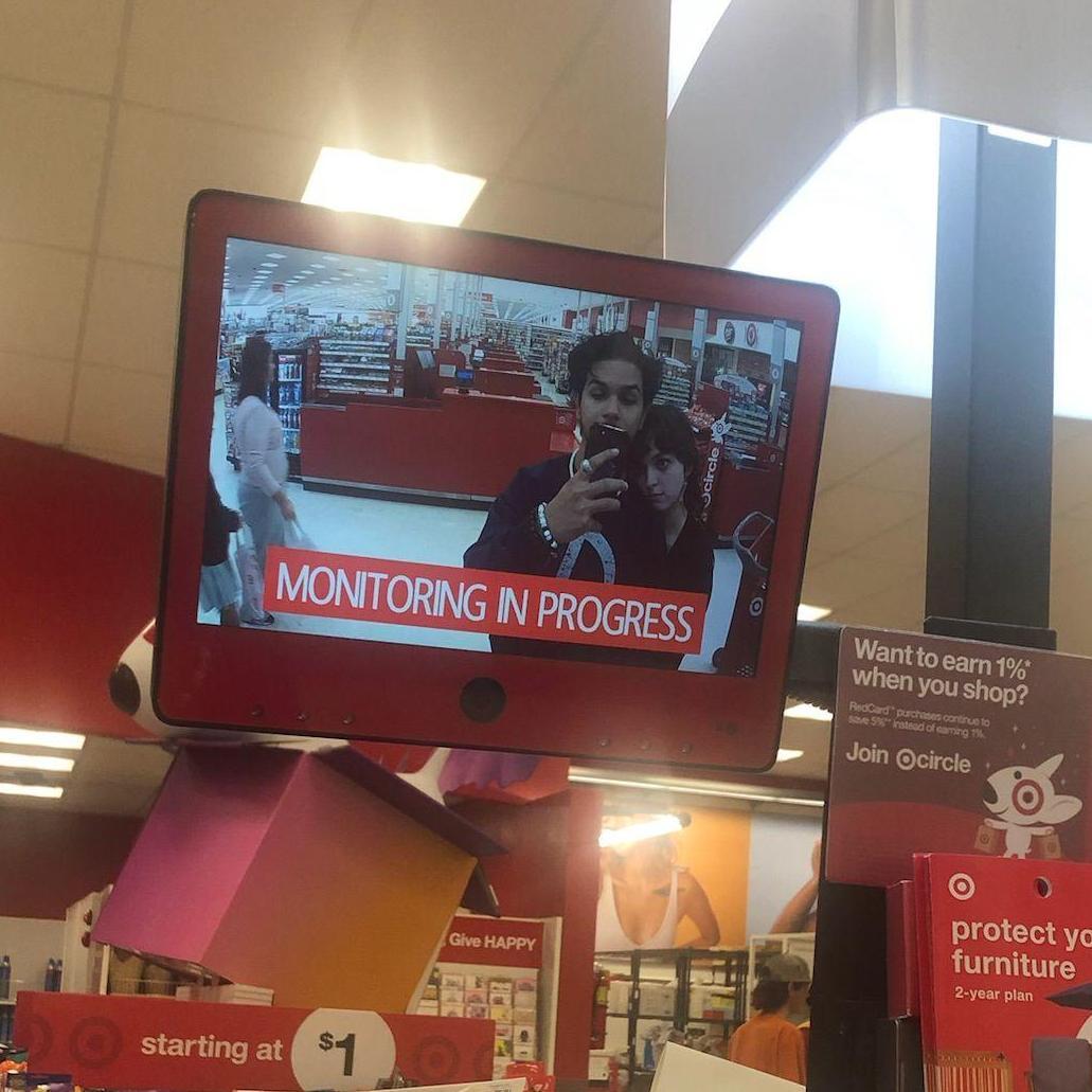 One of our first pictures taken together... in the target security camera.