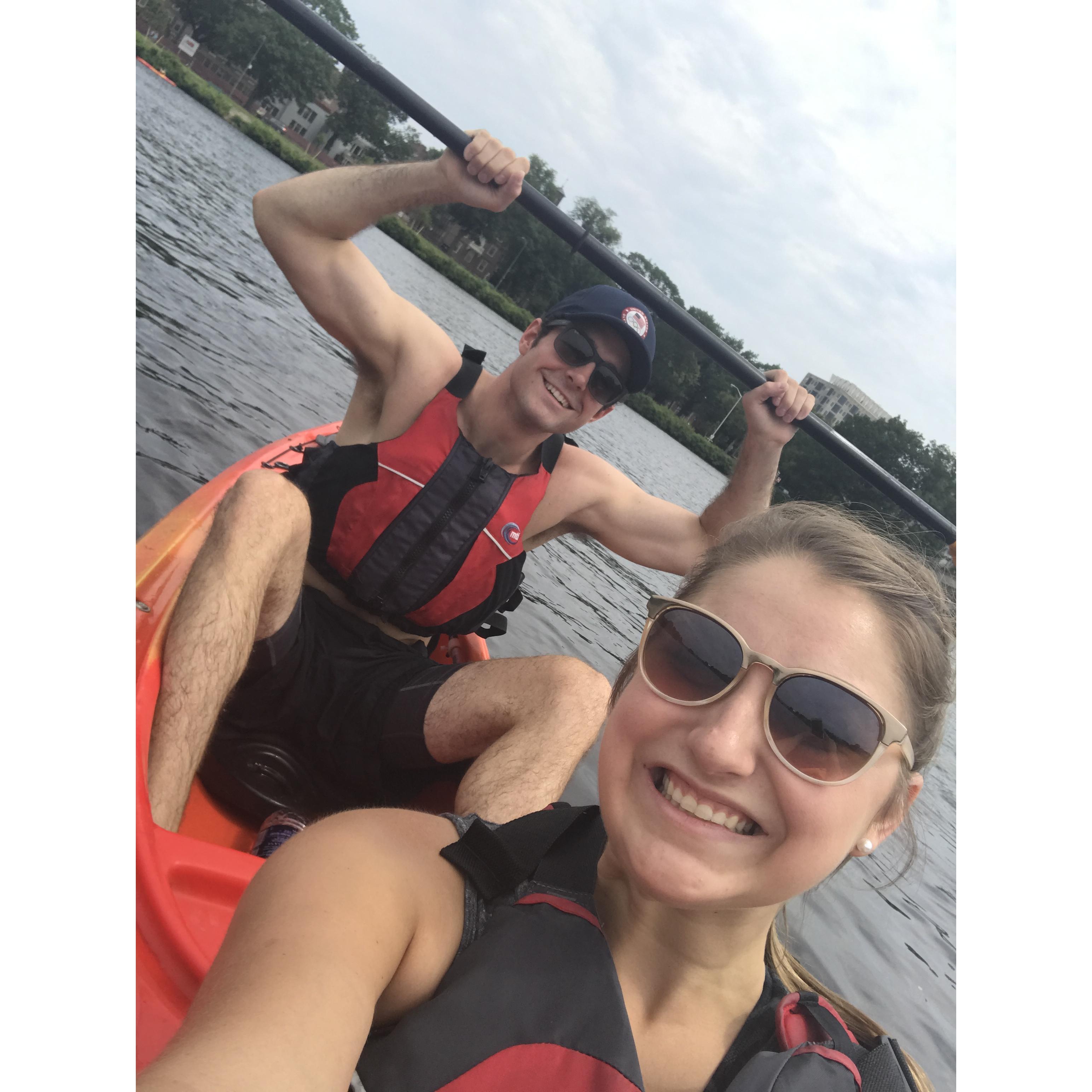 kayaking on the Charles River