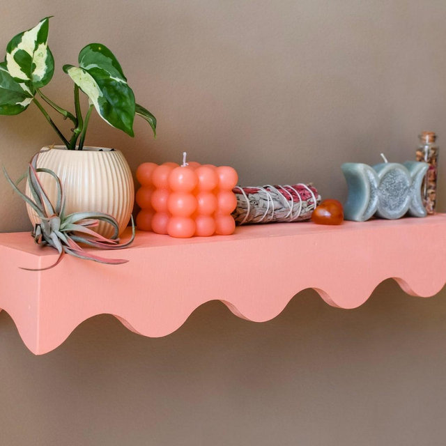 Wavy Shelf - Squiggle Shelf - Scallop Shelf - Eclectic Decor - Maximalist Style