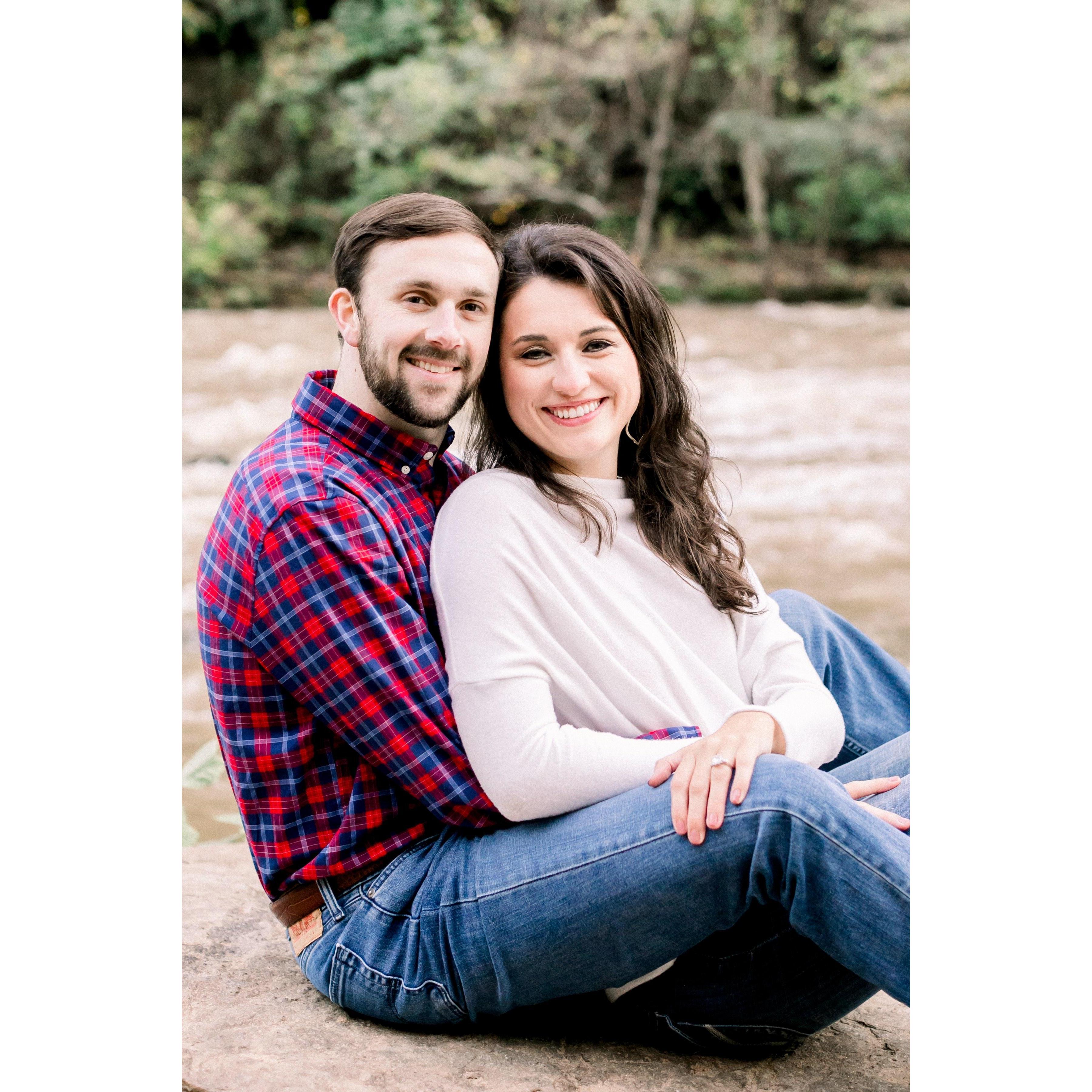 Engagement Photos in Rosewell Mill Park - Abby Byrd Photography