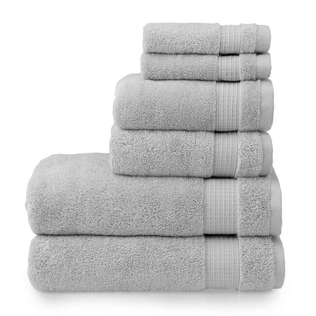 6pc Noah Bath Towel Set Gray - Martha Stewart
