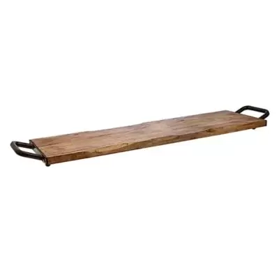 Godinger® Wood 25-Inch Rectangular Handled Serving Tray in Brown