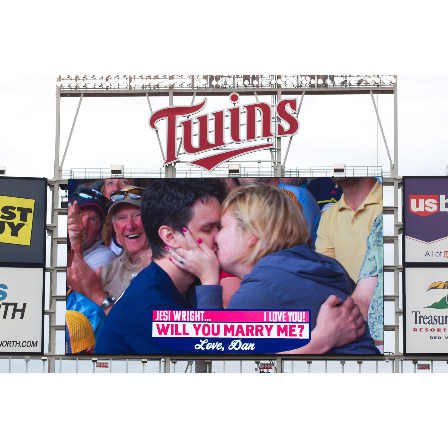 Our first kiss as an engaged couple