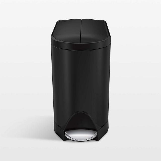 simplehuman ® Matte Black Metal Butterfly Trash Can