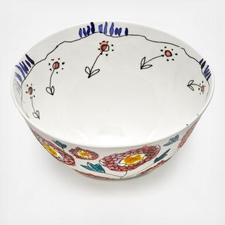 Midnight Flowers Anemone Large Serving Bowl by Marni