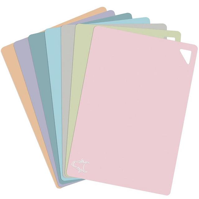 7 Pieces Plastic Flexible Cutting Boards for Kitchen, Non Slip Cutting Mats with Food Icons, Easy-Grip Handles, BPA- Free, 15"x12"