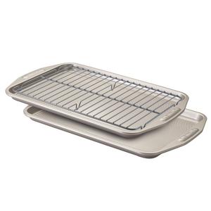 Circulon Nonstick Bakeware 3-Piece Cookie Pan Set, Warm Silver
