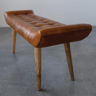 Leather Tufted Bench